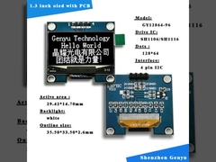 1.3インチ I2C OLEDディスプレイモジュール 白色 128x64 解像度 SH1106