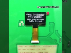高コントラスト 1.54' OLEDディスプレイ 白色 128x64 解像度 SPD0301 24ピン FPC