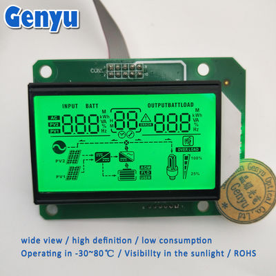 良い価格 5.0V カスタムセグメントLCDディスプレイ HTN ポジティブグリーンバックライトインバーターLCDディスプレイ オンライン