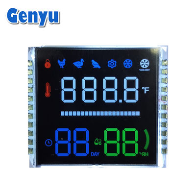 カラー数字 7 セグメント VA LCD ディスプレイ 22PIN ホワイトバックライト
