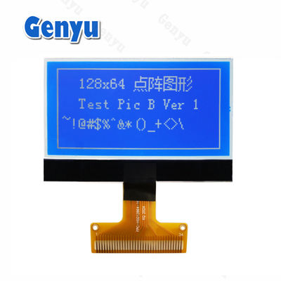 2.15インチ 128×64 グラフィックLCDスクリーン STN ホワイトオンブルー 34PIN 溶接 FPC