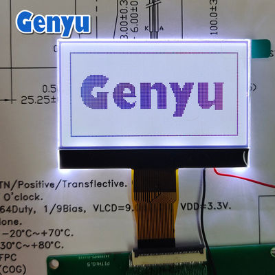 2.42インチ 128×64 透光液晶ディスプレイ 白色バックライト 24PIN FPCコネクタ