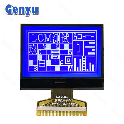 1.9インチSTNブルー 128x64 LCDディスプレイ 30PIN FPC 8ビット水分配給器の平行