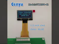青色 1.3 インチ OLED ディスプレイ 128x64 ピクセル SH1106 30PIN 長 FPC ZIFタイプ